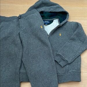 Polo Ralph Lauren Charcoal Heather Gray Zip Hoodie Sweatshirt Sweatpants Set 7